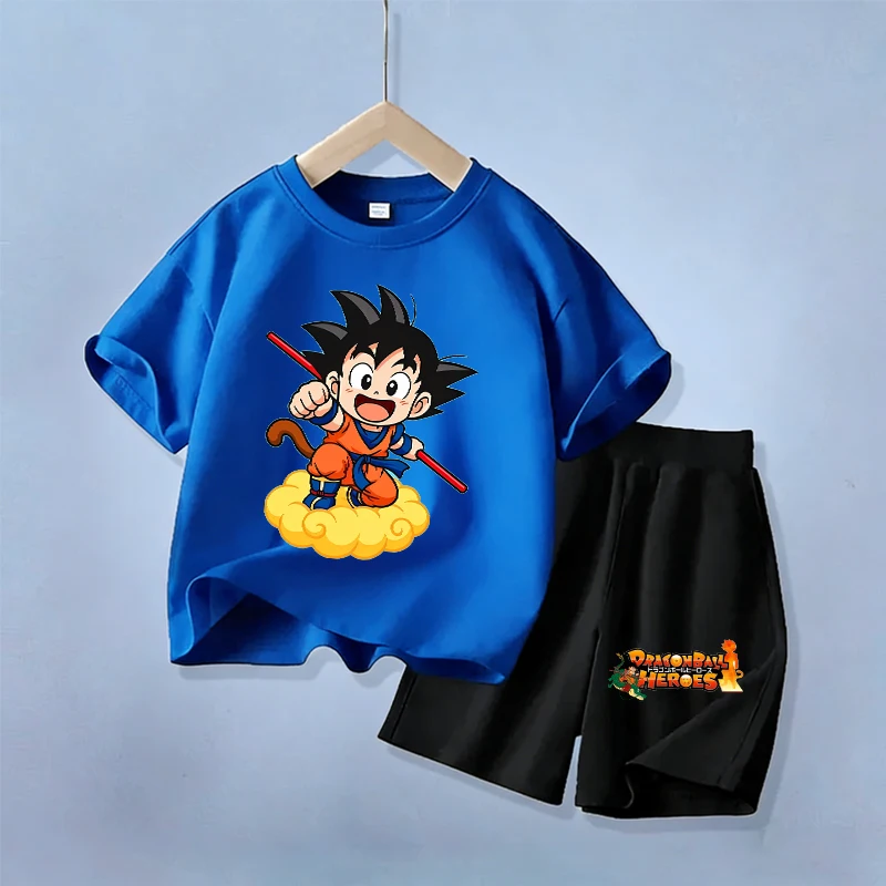 

Детский спортивный костюм Dragon Ball с Сон Гоку, летний комплект одежды для мальчиков, 2 предмета: футболка и шорты, аниме-костюм для детей