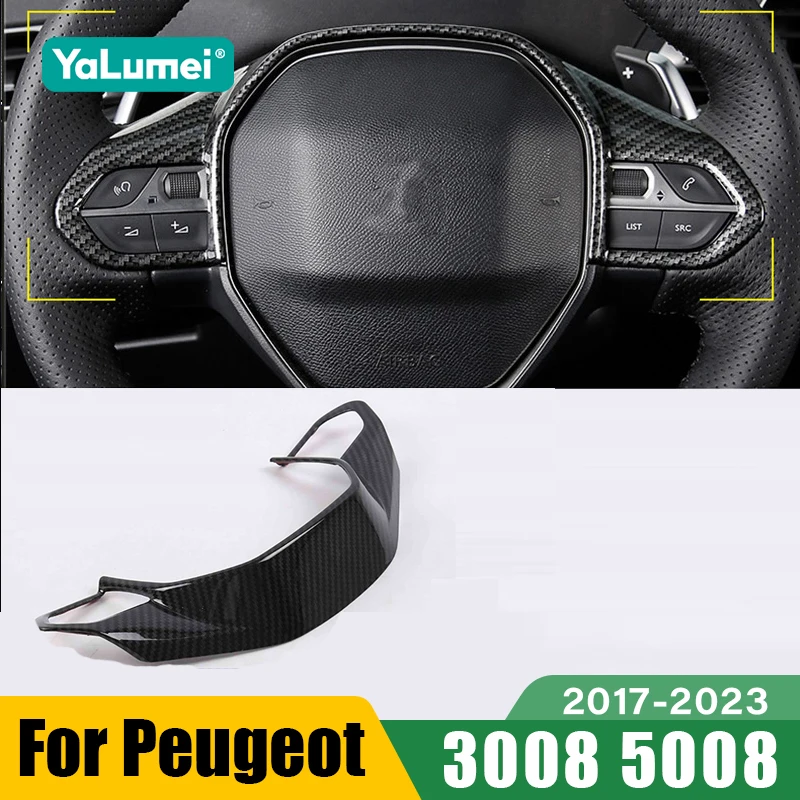 

For Peugeot 3008 5008 GT 2017 2018 2019 2020 2021 2022 2023 Car Steering Wheel Button Panel Cover Trim Accessories
