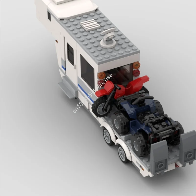 275 قطعة MOC لعبة نقل مدينة التخييم على الطرق الوعرة نموذج هدية الكريسماس اللبنات البناء تجميع الطوب الإبداعي عيد ميلاد #3