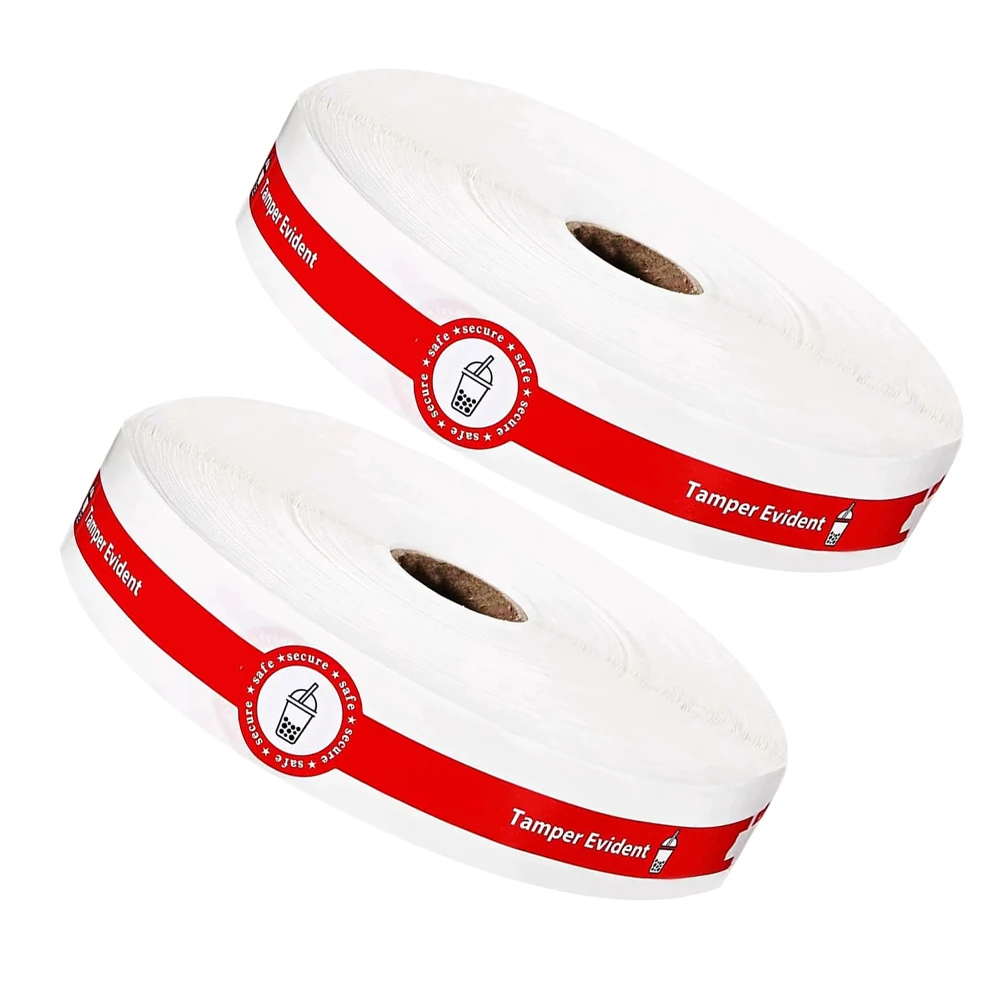 

2 Rolls Cover Seal Sticker Ingredient Labels Clear Hand-Made Material Package Sticker Tape Safety Food Tamper Proof Removable