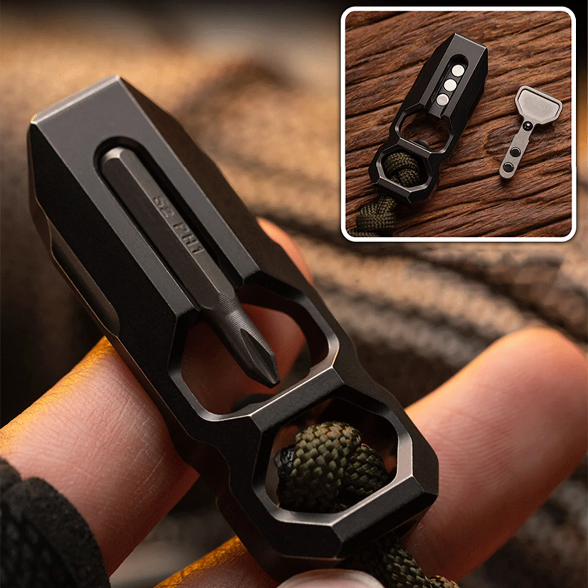 WANWU Original Titanium alloy Knife Pendant Mini Prybar EDC Multifunctional Tools Outdoor Bottle Opener Screwdriver Fidget Toy