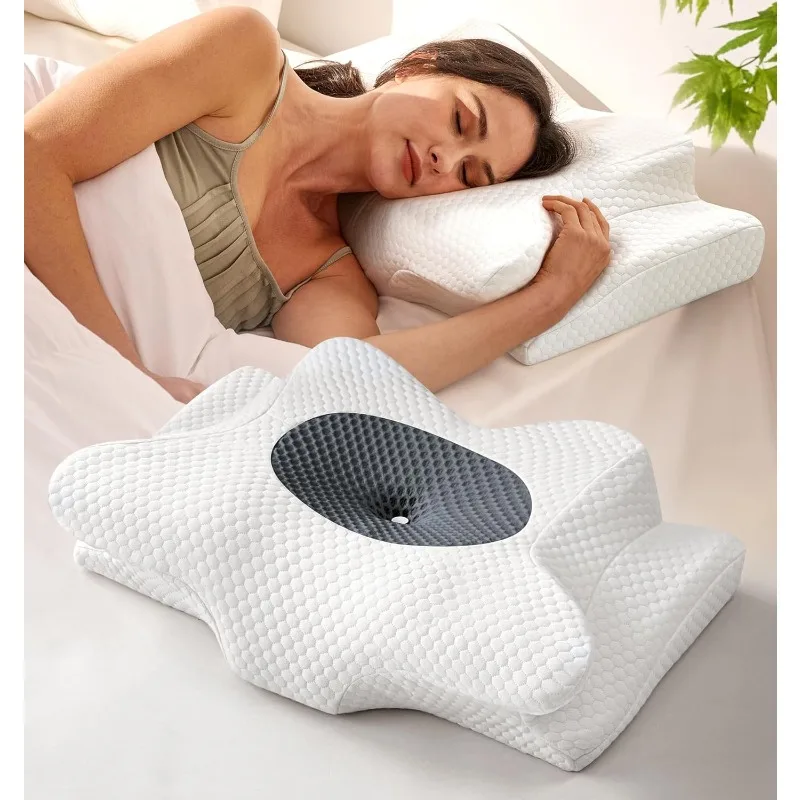 

Cervical Neck Pillow for Sleeping,Ergonomic Contour Side Sleeper for Adults,Cooling Orthopedic Pillow for Neck Relief Support