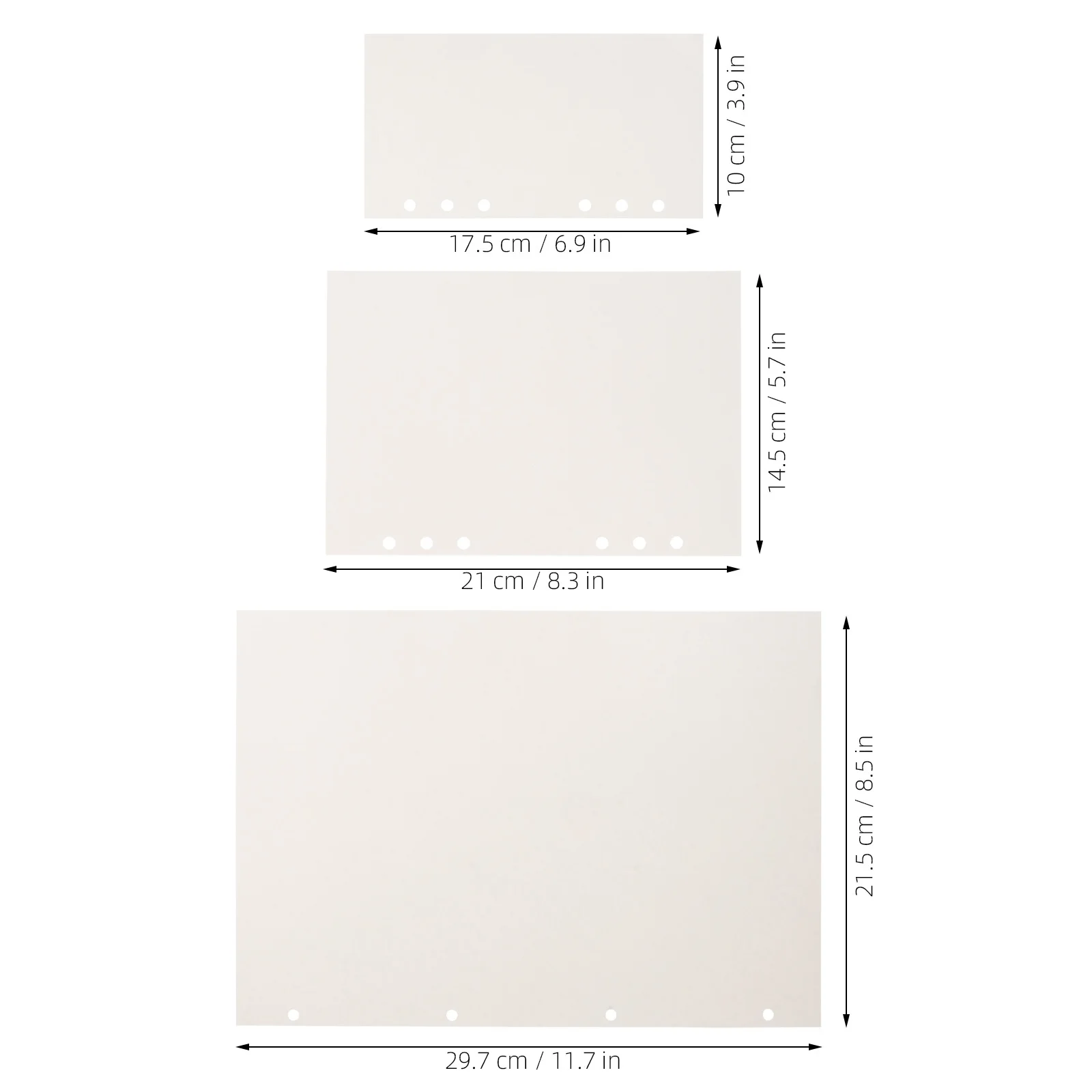 عبوات أوراق فضفاضة بفتحة A5 ورق حشو فارغ لمجلة الموثق منظمو دفاتر الملاحظات الورقية العادية باللون الأبيض #5