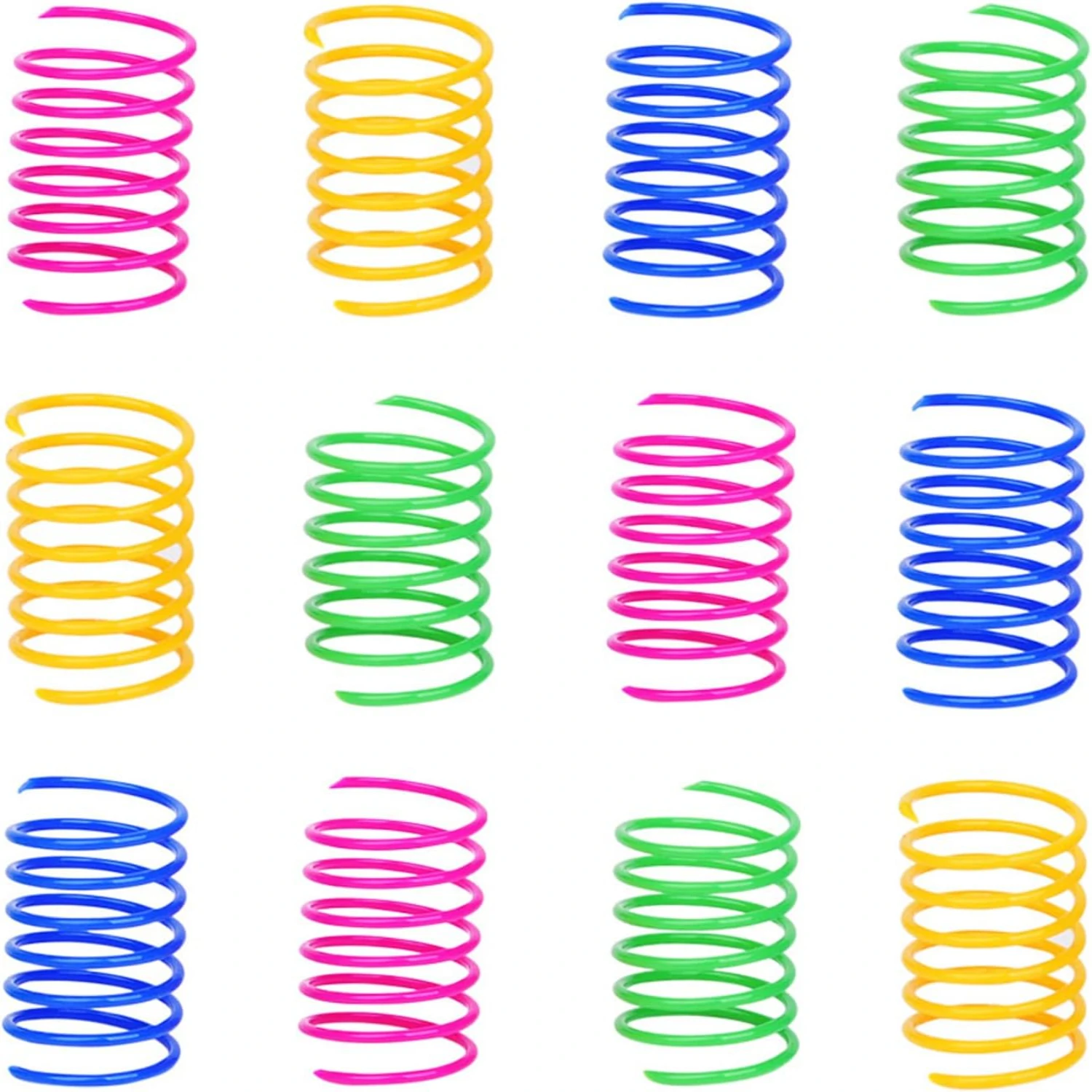 

Engaging and Entertaining Colorful Interactive Cat Toy Pack - Durable Kitten Toys with 120 Colorful Plastic Coil Springs - Set o