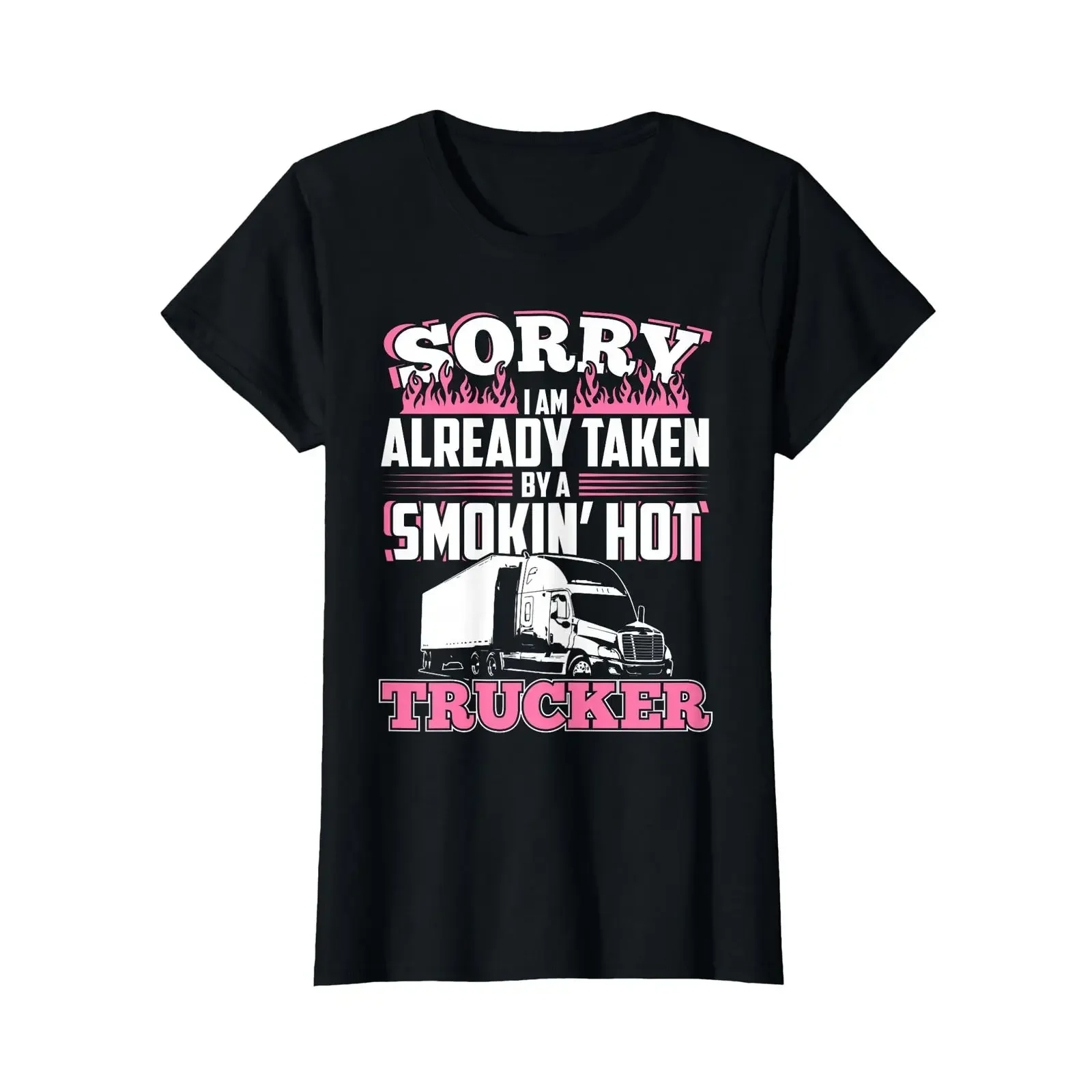 Mein Mann ist LKW-Fahrer, T-Shirt für Frauen, Trucker-Frau, Vintage-Look, vielseitiges Oberteil für den Alltag, Streetwear, Designerkleidung.
