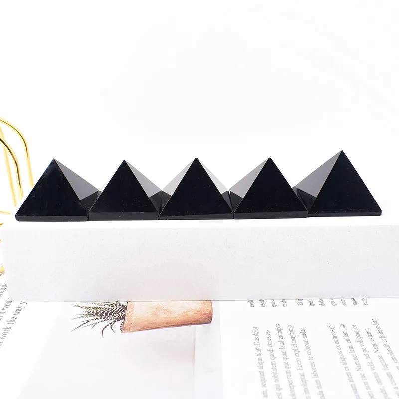 Natural Crystal Polished Obsidian Pyramid Healing Stone Chakra Reiki Crystal Point Tower Home Decor Meditation Ore Mineral Gift