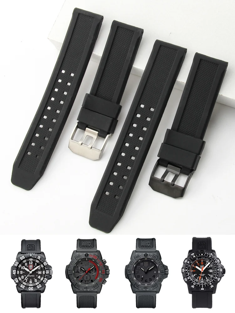 Ремешок для Luminox 20 23 мм водонепроницаемые часы с силиконовым корпусом, мягкий, удобный, 3051, 8800, 3080, двухрядный, с квадратным отверстием, с инструментами, ремешки для часов