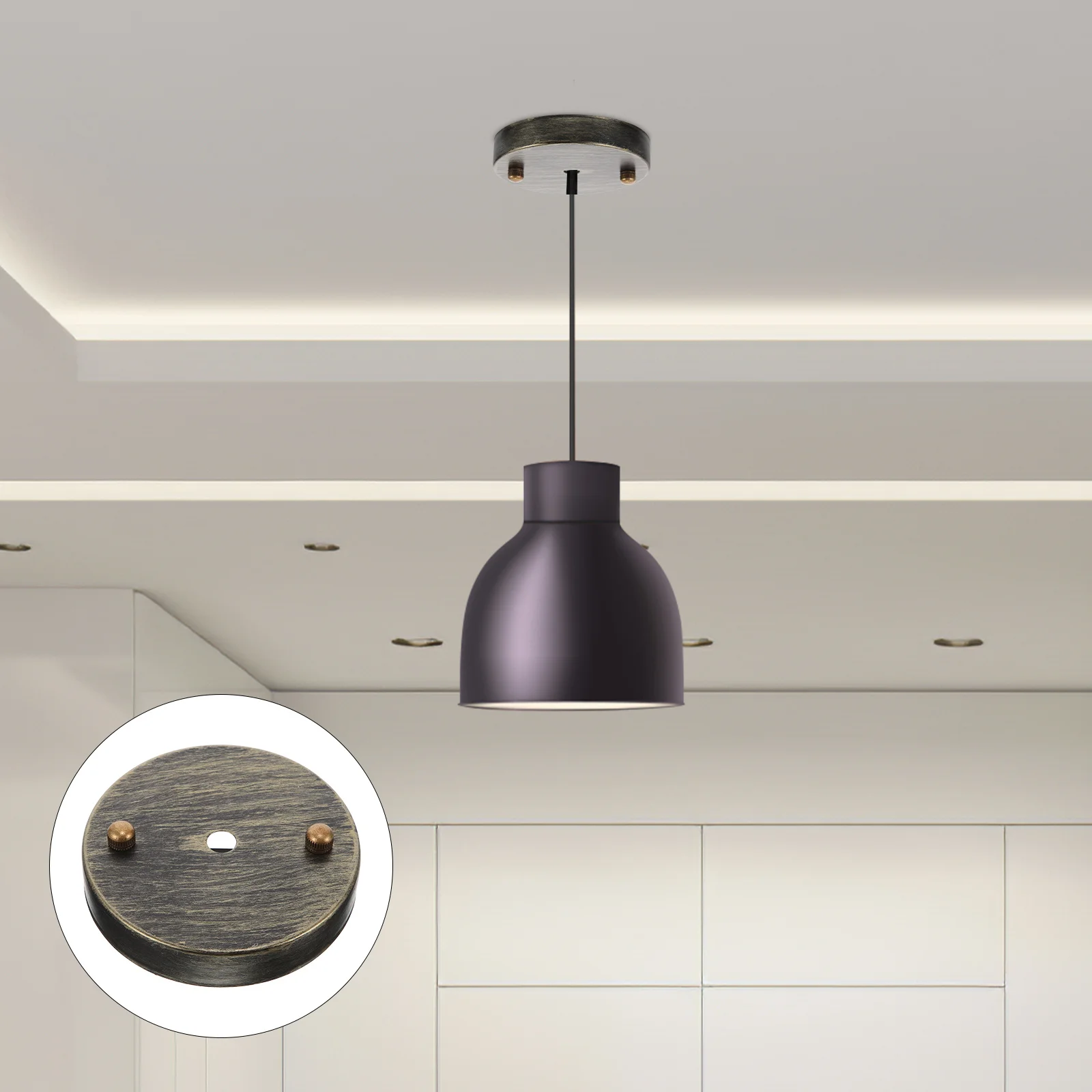 鉄製天井プレートランプキャノピーヴィンテージインダストリアルスタイル照明器具取り付けプレートペンダントライト用ホーム廊下レストラン