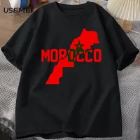 Morocco Flag Graphic T Shirts Men Cotton Short Sleeve Moroccan T-shirt Men's Printed T Shirt Male Clothes Streetwear