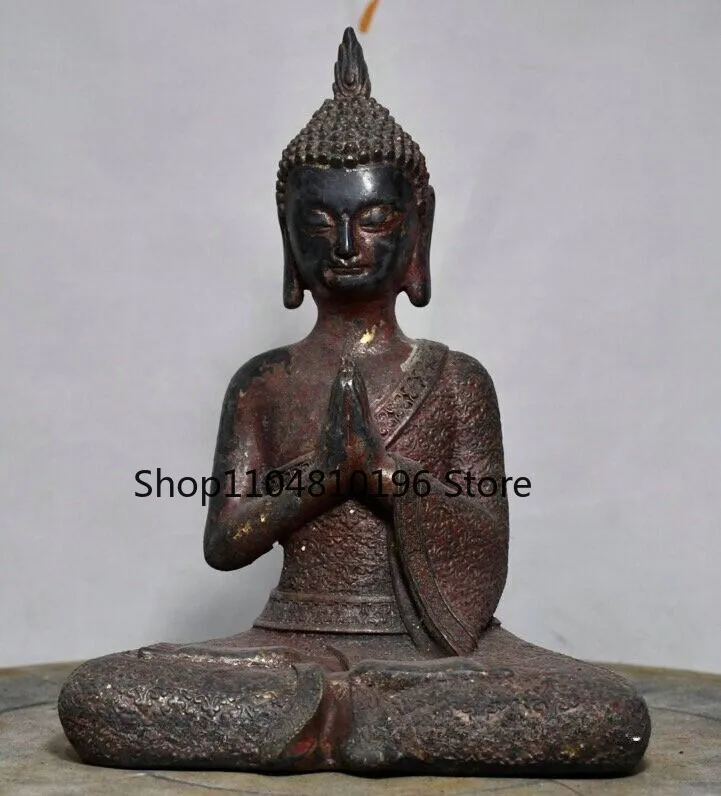 Old Tibet Buddhism Bronze Gilt Shakyamuni Sakyamuni Amitabha Buddha Statue