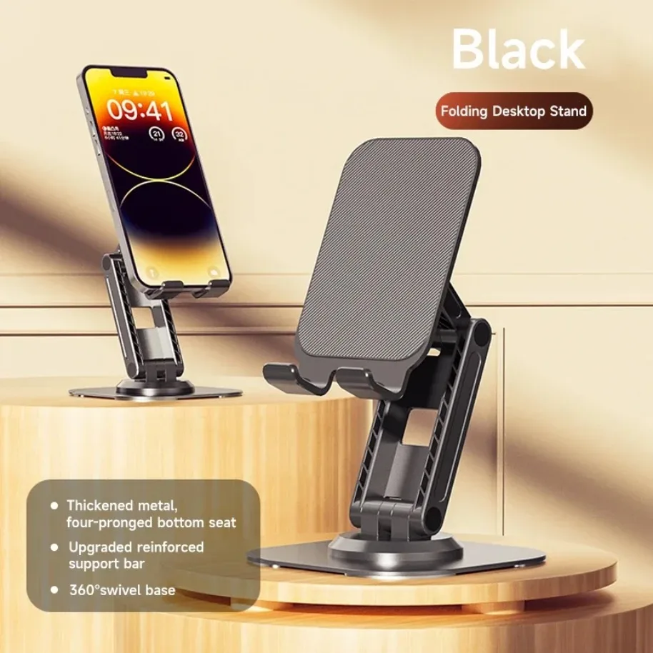 Faltbarer Handyhalter aus Metall, Desktop-Tablet-Ständer für iPad, iPhone 17–12, Samsung-Schreibtischhalter, verstellbarer Smartphone-Ständer