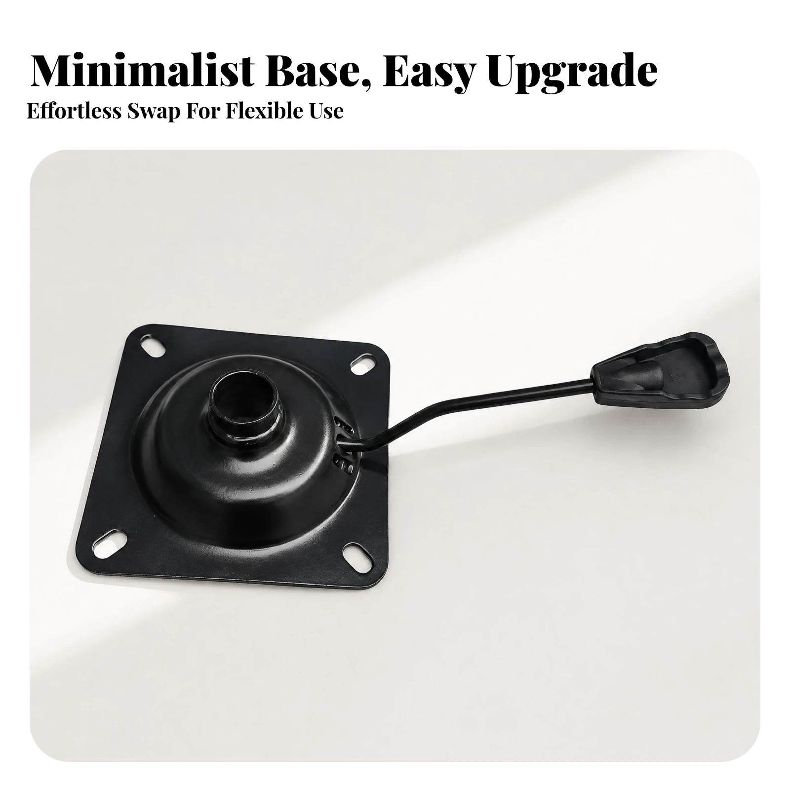 Mounting Plate Furniture Part Heavy Duty Chair Base Powder-Coated Rounded Corners