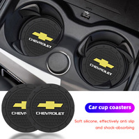 2Pcs Car Water Cup Mat Rubber Anti Noise Coaster For Chevrolet Spark Captiva Cruze Malibu Equinox Trax Camaro Blazer Traverse