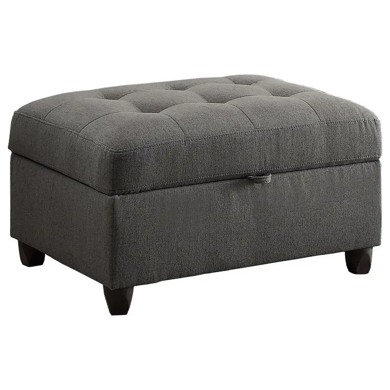 

Grey Storage Ottoman - Stylish and Functional Furniture Piece for Organizing Living Room or Bedroom Essentials, Perfect for