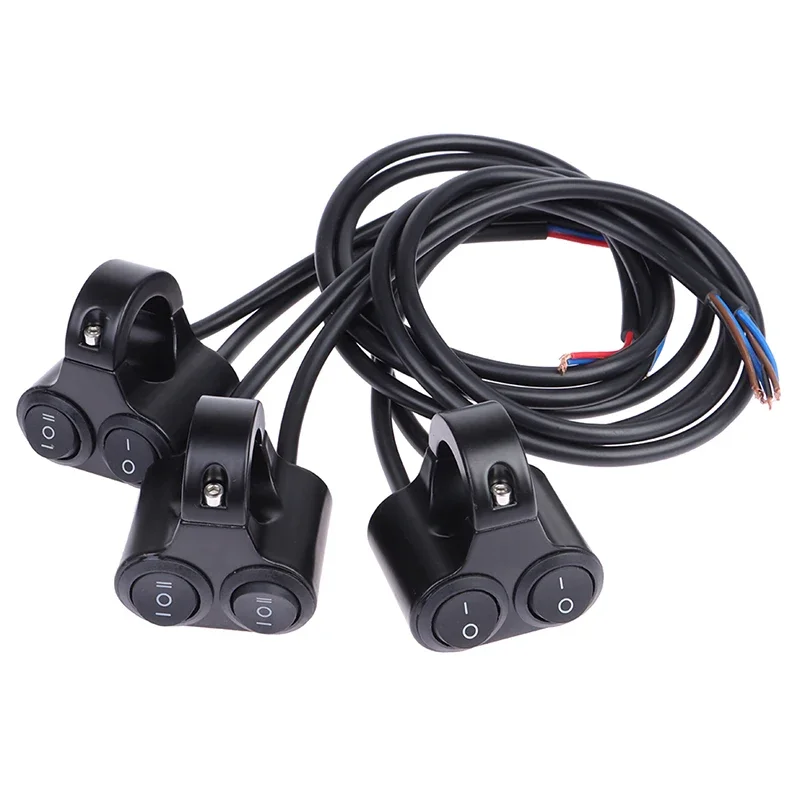 1PC Aluminum Alloy 12V Motorcycle Handlebar Control Switch Dual Button Control Headlight Flasher Speaker Switch 2 Choice