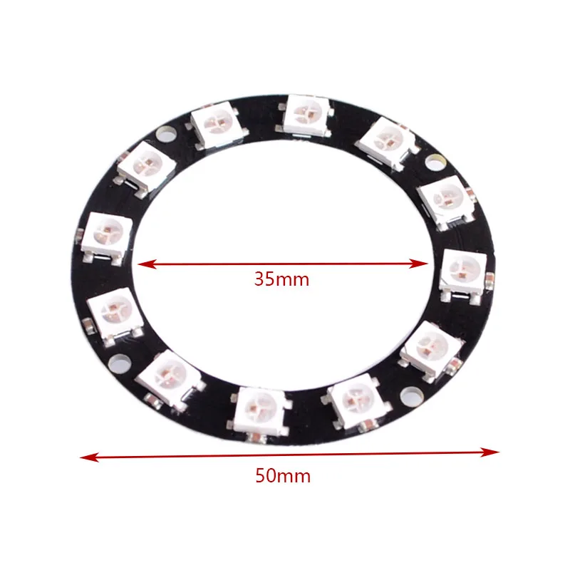 RGB LED حلقة 12 بت المصابيح WS2812 5050 RGB LED حلقة ضوء المصباح مع السائقين المتكاملة لوحة التطوير الذكي حلقة كبيرة