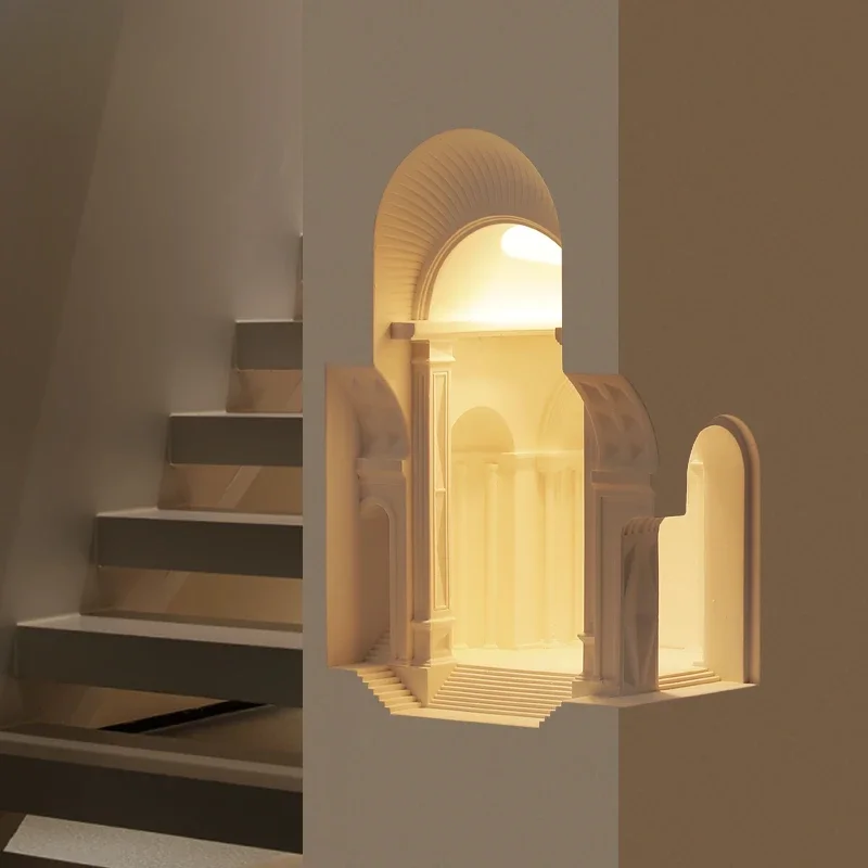 Gypsum lamp Corner wall lamp Embedded corner sensor lamp in staircase Pre-embedded corner lam Niche lam