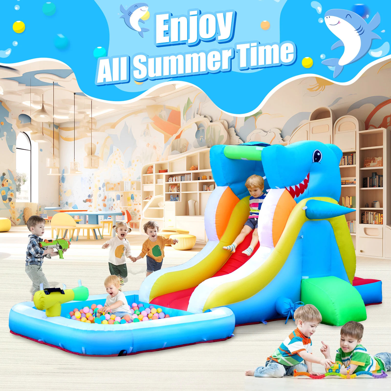 Mini Backyard Home Use Inflatable Water Park Waters Slide pool bounce house