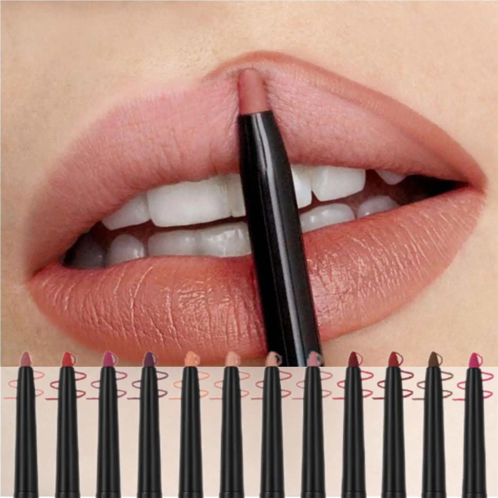 

12pcs 2 in 1 Rotating Lip Liner Set,Nourishing,Waterproof Lipstick,Precise Tip,Non-Sticky Lipstick Pen,Valentine's Day Gifts