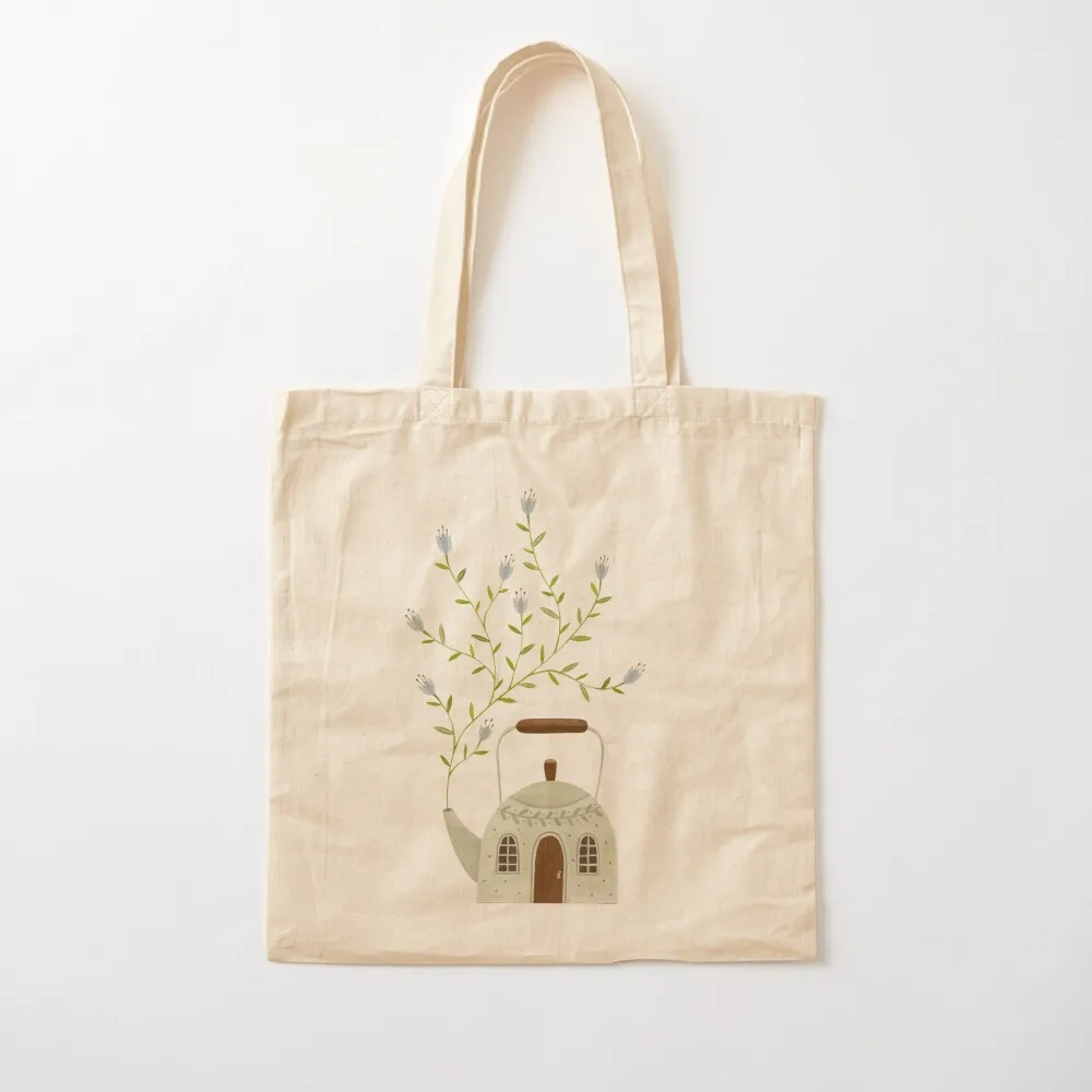 

Blooming kettle house Tote Bag tote bags aesthetic sacs de shopping shopping trolley bag Canvas Tote Bag