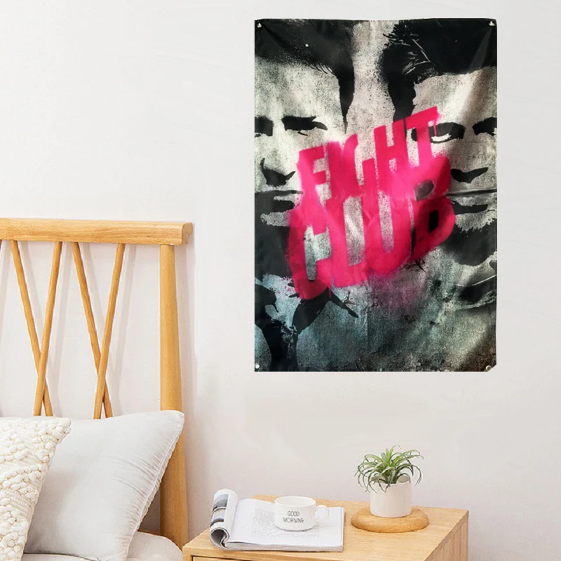 FIGHT CLUB Movie Flags Home Background Decoration Poster Wall Sticker Cafe Restaurant Hanging Banner 4 Grommets In Corners