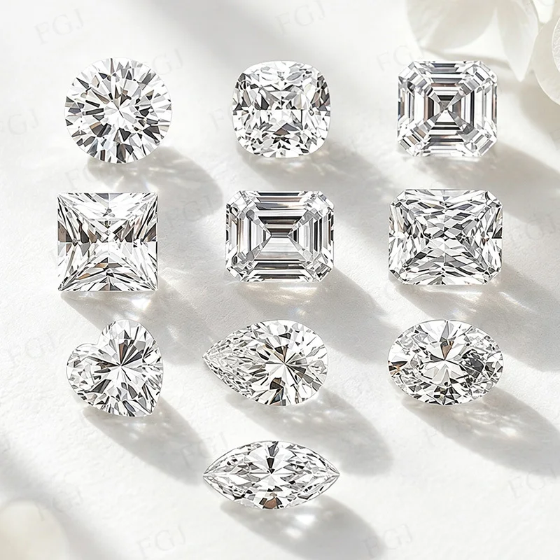 0,5ct-5ct Lose Weiße Kubische Zirkonia Steine 10 Verschiedene Schliffe 5A Qualität CZ Edelstein-Set für Schmuckherstellung Ring Halskette Großhandelspreis – Detail 2
