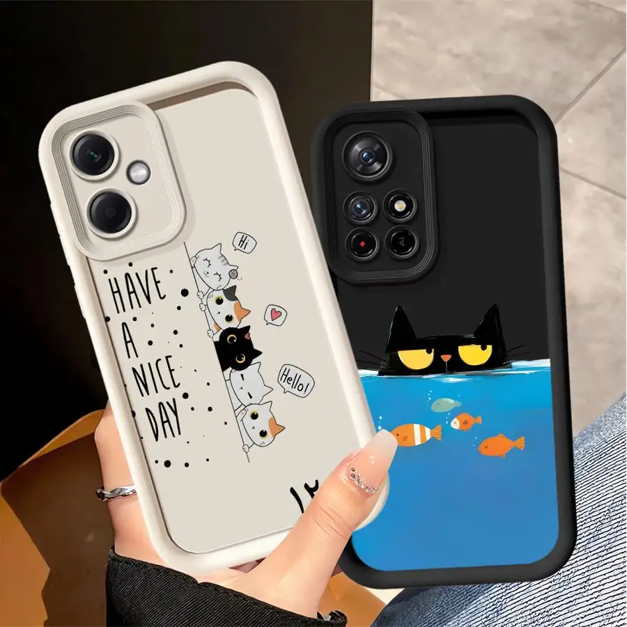 حافظة لهاتف Xiaomi Redmi Note 14 Pro Plus 12S 13 11S 13Pro 12 10S 11 11Pro Cartoon Cat #4