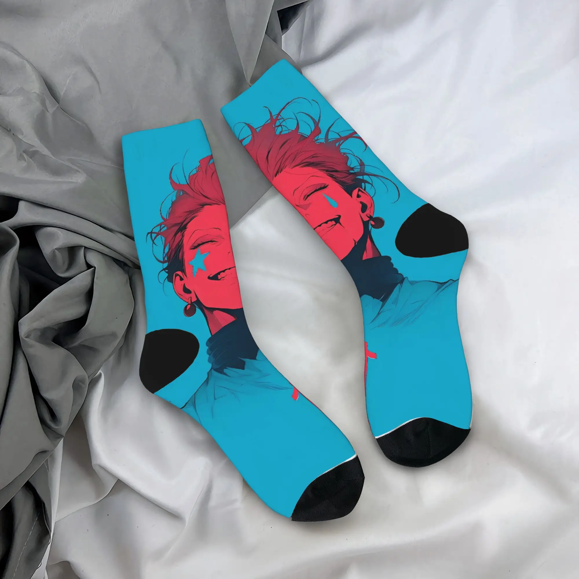 

Hisoka HXH Socks Anti Skid Stockings Women Men Soft Breathable Outdoor Socks Spring Gothic Pattern Socks