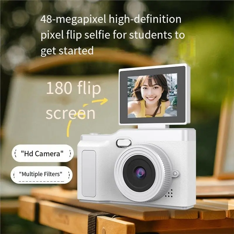 【VALUE MONEY】1080P Digital Camera Beauty Filters HD Student CCD Camera CMOS Anti Shake 180° Flip Screen Selfie Camera A
