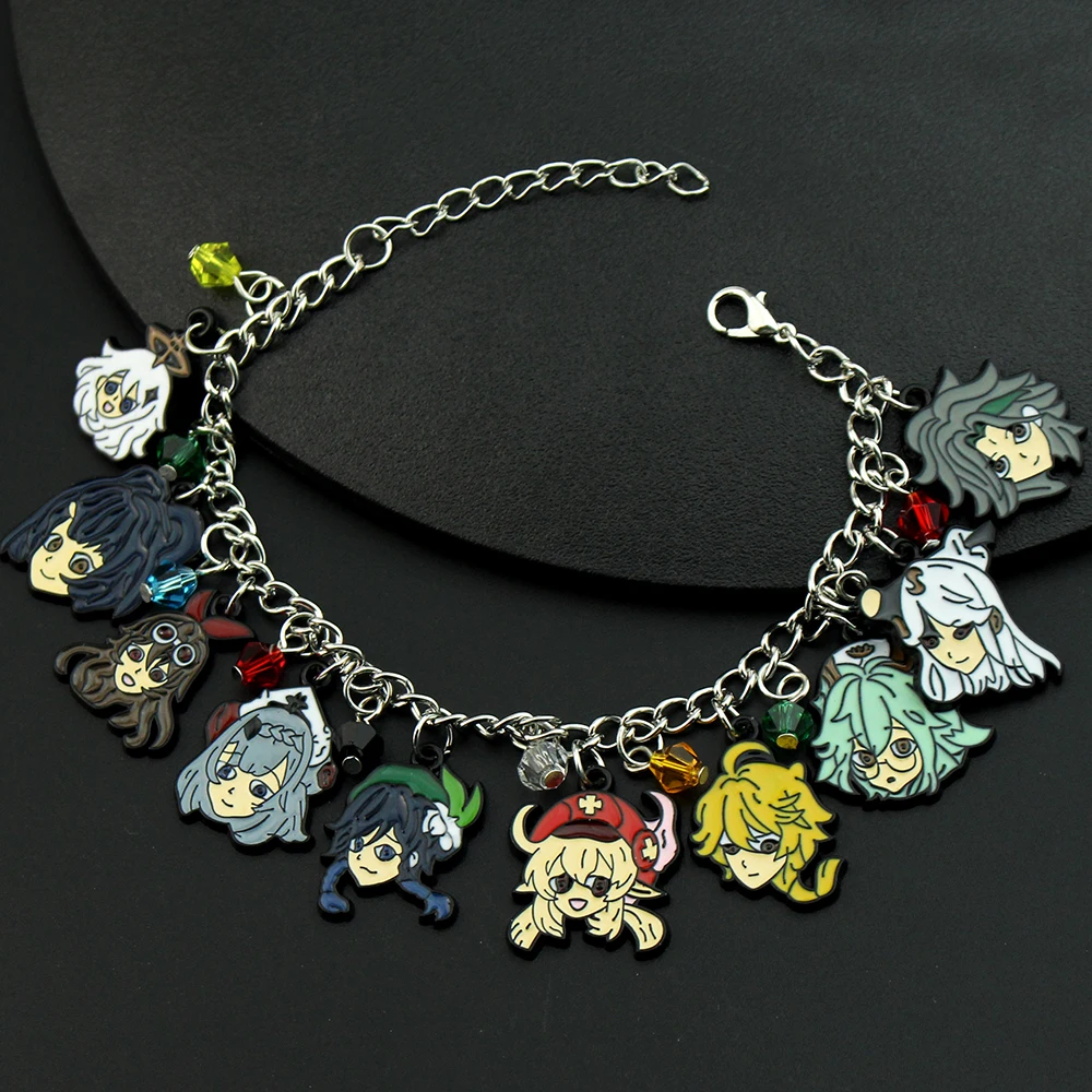 Game Genshin Impact Charm Bracelet Anime Cartoon Metal Cosplay Props Jewelry Accessories Gifts For Fans