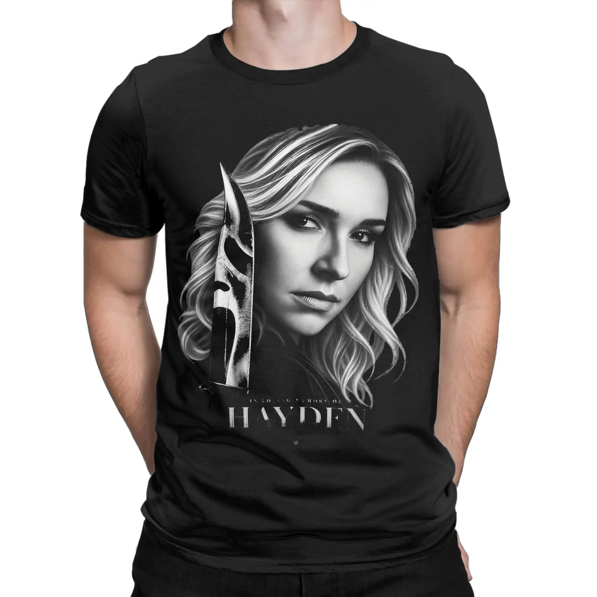 Hayden Panettiere T Shirts Men's  Cotton Funny T-Shirt Round Collar  Tee Shirt Short Sleeve Clothes 4XL 5XL 6XL