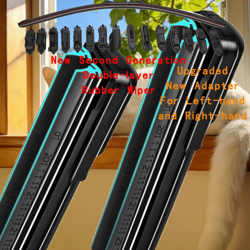 

For Peugeot 407 Coupe Sedan Estate 6C 6D 6E 2004 2005 2006 2007 2008 2009 2010 2011 2012 Double Rubber Car Winshield Wiper Blade