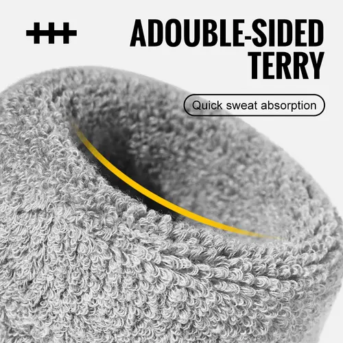 WRELS Wristband Sweatband Absorbent Thick Terry Cloth Gym Fitness Basketball Tennis Yoga Weightlifting Running Sport Wrist Band - Image 4