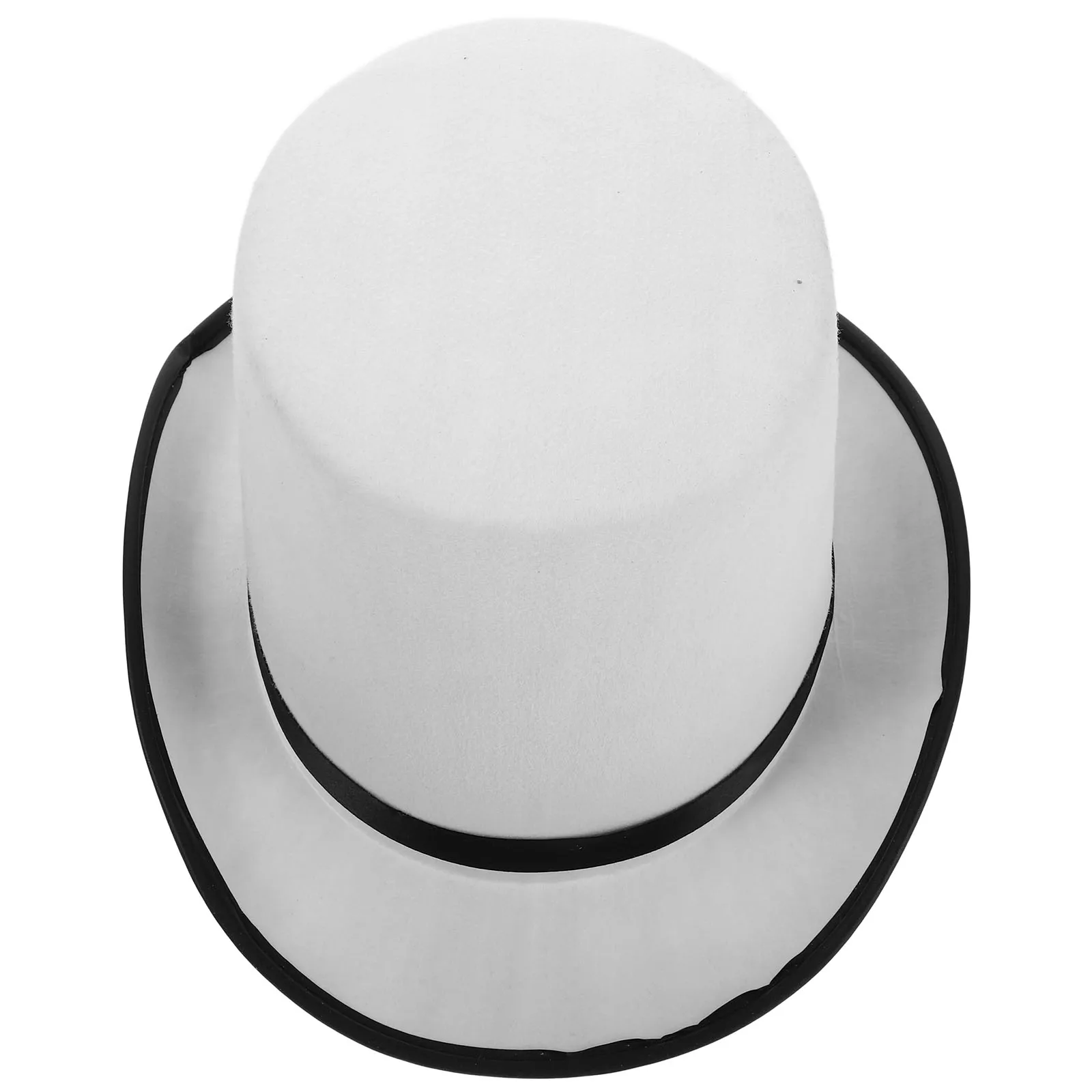 

White Bowler Hat Magician Hat Costume Accessory Premium Polyester for Halloween Steampunk Party Men