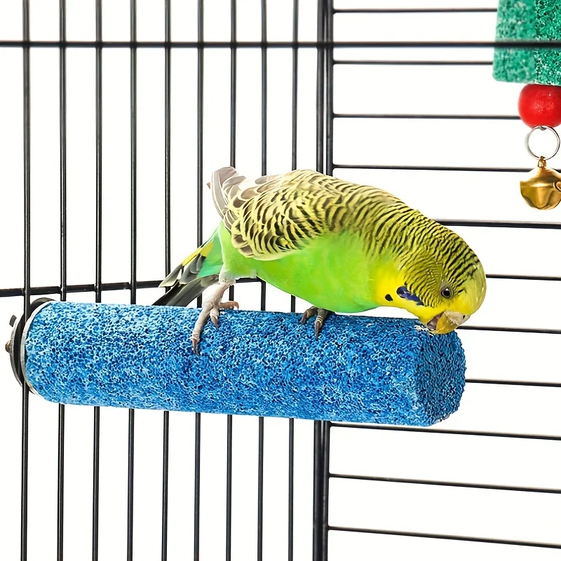 1Pc Pet Bird Cage Perches Stand Parrot Toys Bird Grinding Claw Stick Bird Nest Toy Molar Stick Standing Rod Random Color  loro