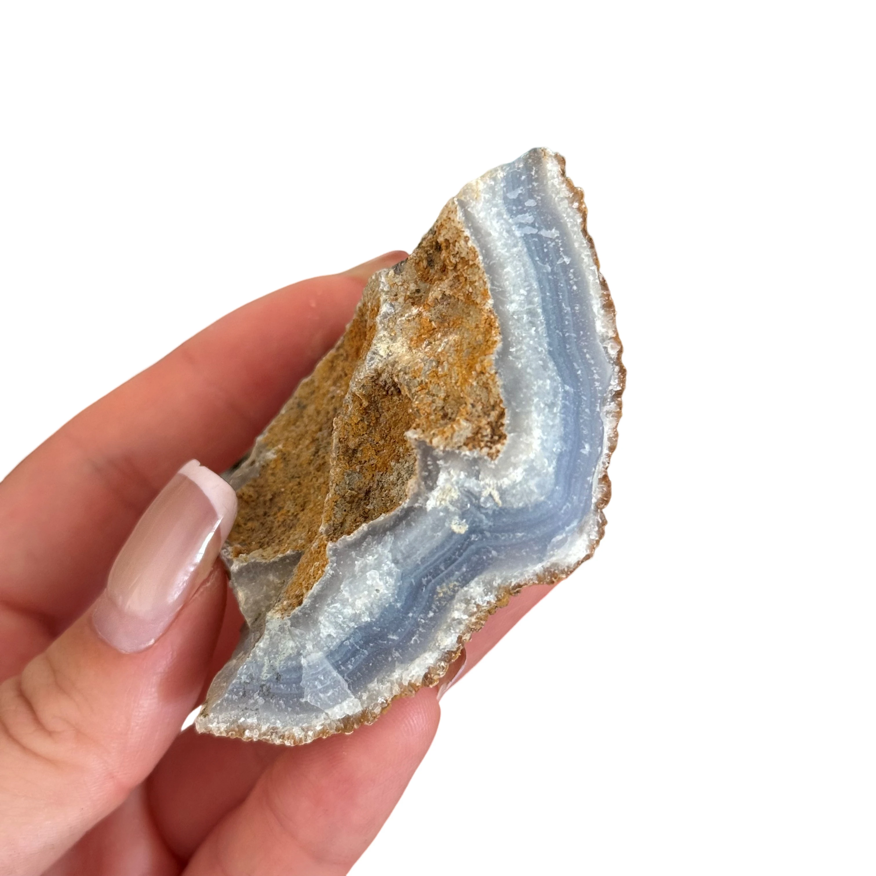 Natural Raw Blue Lace Agate Chalcedony Geode Gemstone Irregular Rough Crystal For Decoration