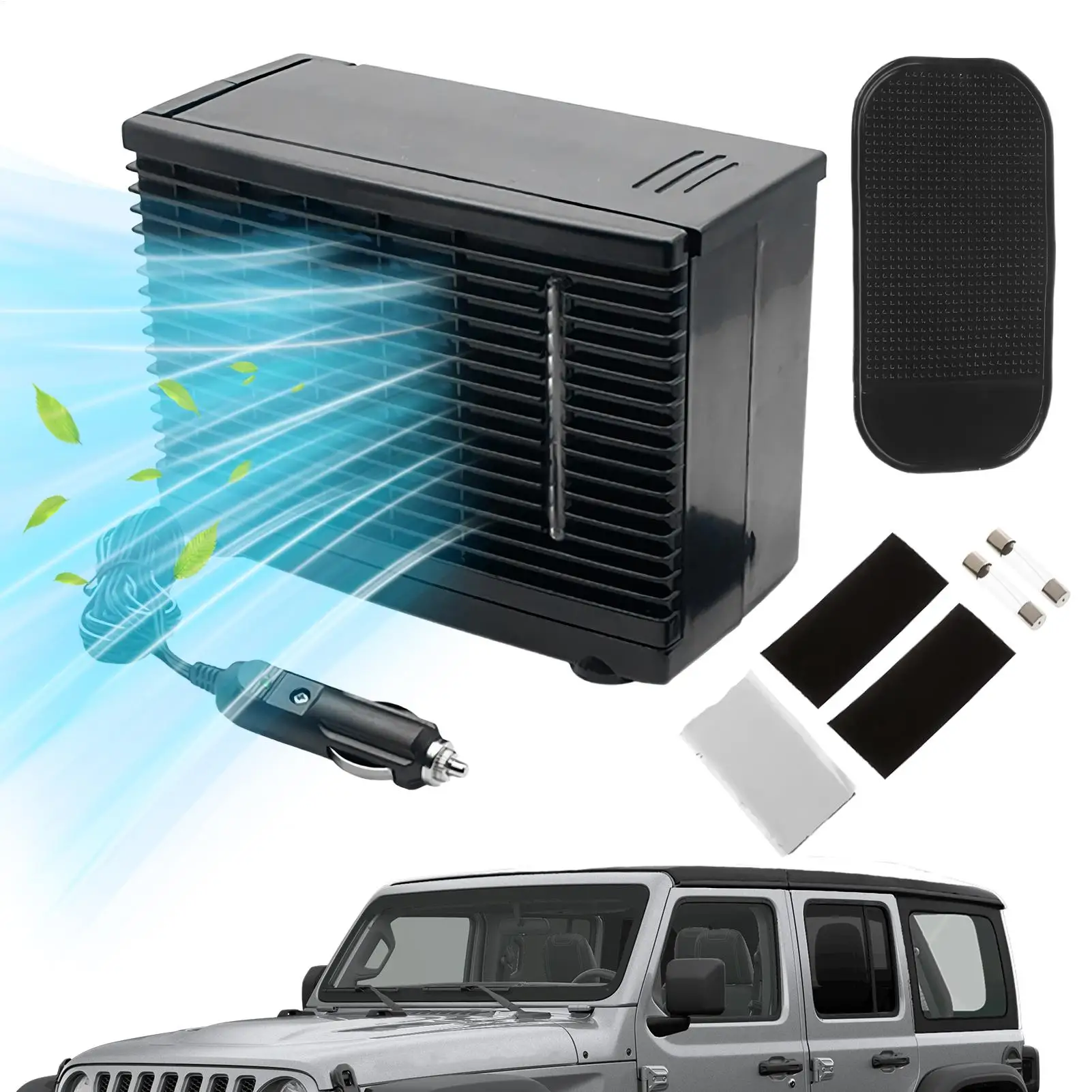 Car Air Conditioner Mobile Vehicle Air Conditioner 12V Water Tank Design Compact Cooling Appliance for Travel Commuting Camping
