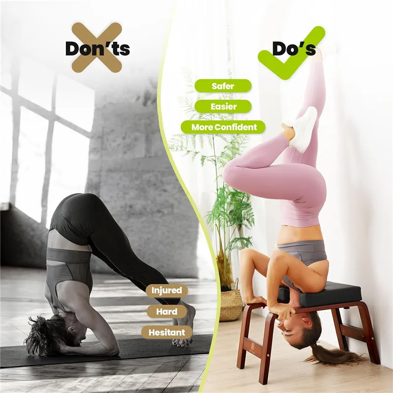 Yoga Chair for Balance Training, Upside Down Chair for Relaxation, Handstand Trainer Inversion Chair for Home Gym