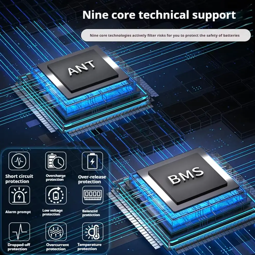 ANT BMS 8S–22S 80A Peak 200A Smart Wi-Fi BMS لبطاريات LiFePO4/LTO/Li-Ion & NCM EV - شاشة مراقبة بطارية Bluetooth/CAN مدمجة