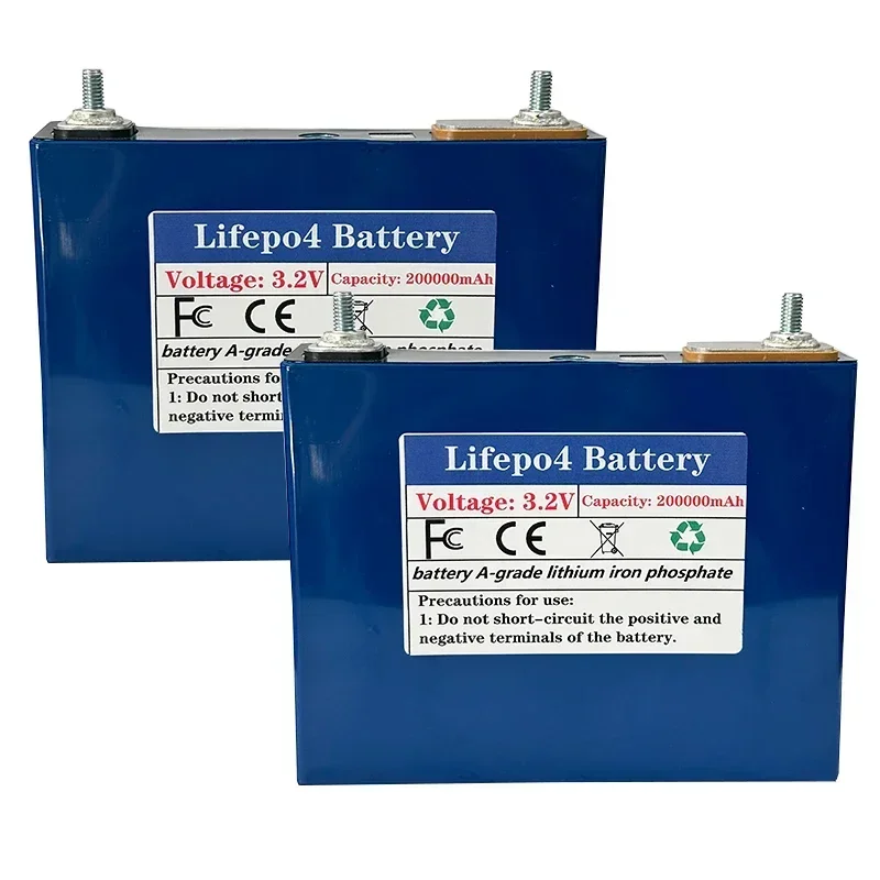 LifePO4 Rechargeable Lithium Iron Phosphate Battery, Off Grid Solar System 200Ah 3.2V Suitable for Ships, Golf Carts UPS Motor