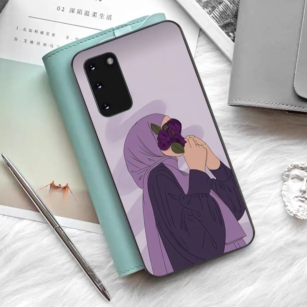 Muslim Arabic Hijab Girl Phone Case For Samsung S 9 10 20 21 22 23 30 23plus lite Ultra FE S10lite Fundas