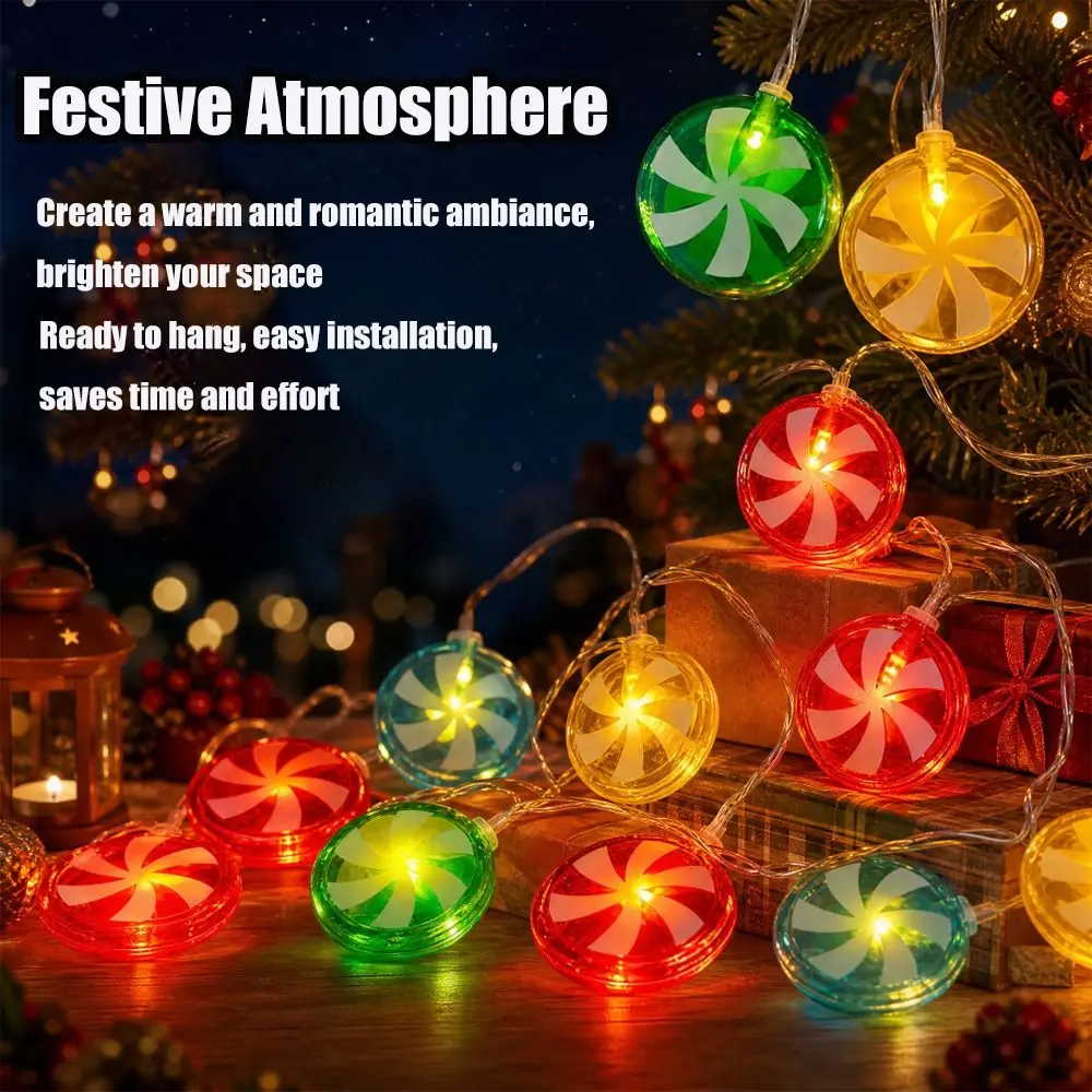 LED Christmas String Lights Christmas style USB Santa Snowman Lights Cute Windmill Design Christmas Candy Garland Lights