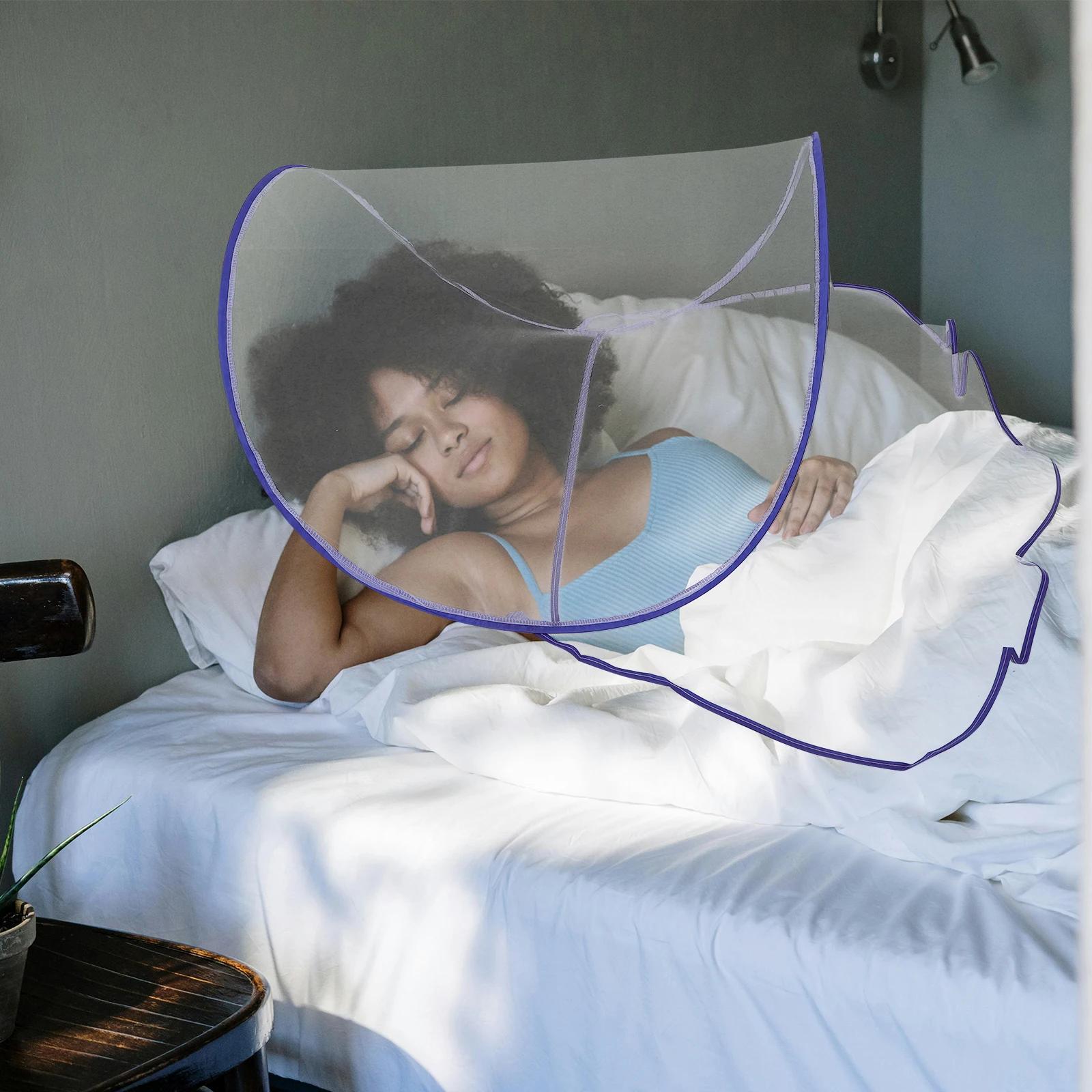 

Mosquito Head Net Breathable Compact Lightweight Foldable Mosquito Tent Netting for Sleeping Travel Camping Head Tent