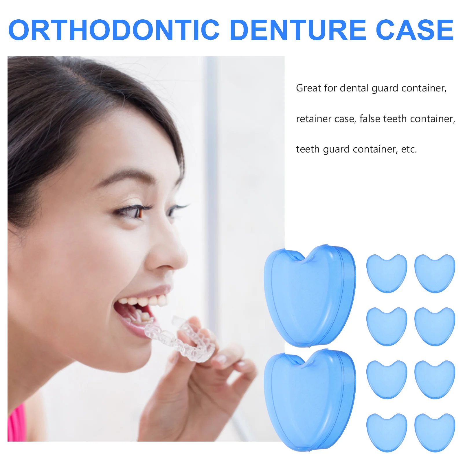 

10Pcs Denture Case for Women Retainer Cases Reusable Orthodontic Holder Portable Travel Aligner Storage Box Lightweight Brace
