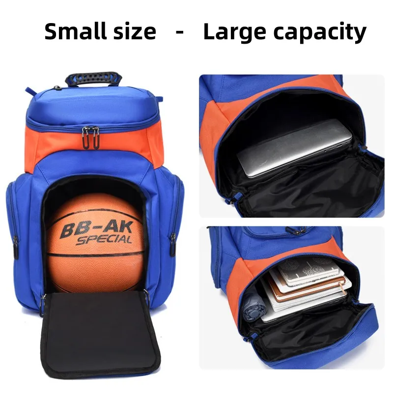 Sac à dos de basket-ball de grande capacité, sac d\'entraînement multifonctionnel en plein air, sport durable, stockage de football, initié