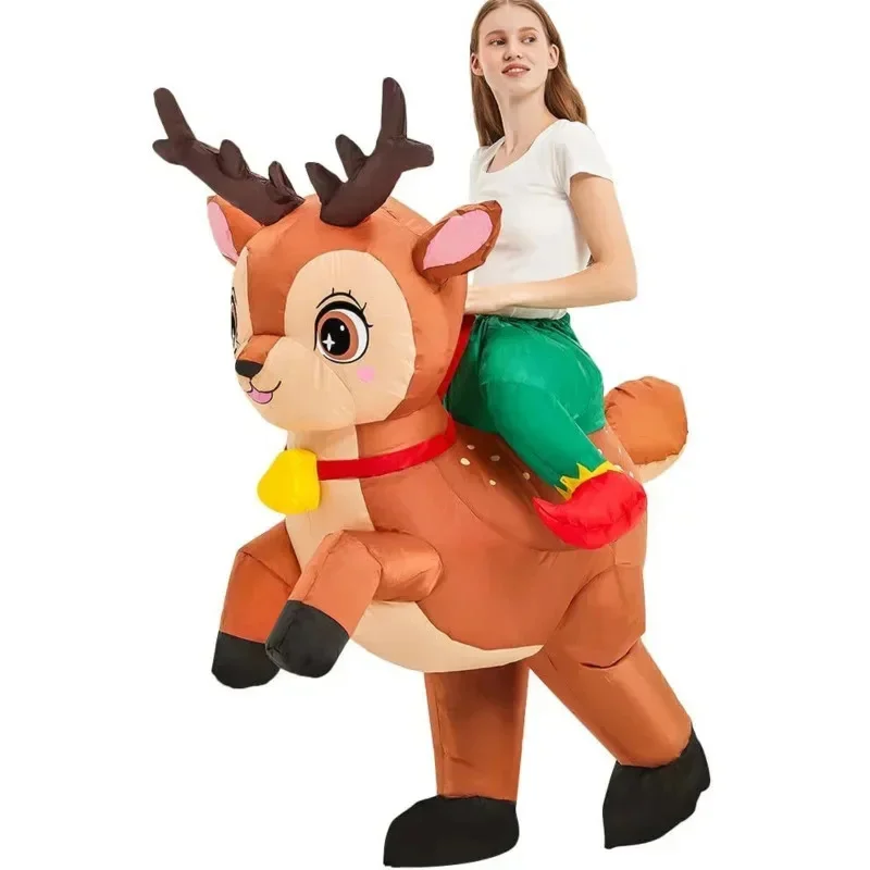

Christmas Costume 3D Halloween Reindeer Inflatable Costume Party Cycling Performance Party Atmosphere Props Inflatable Costume