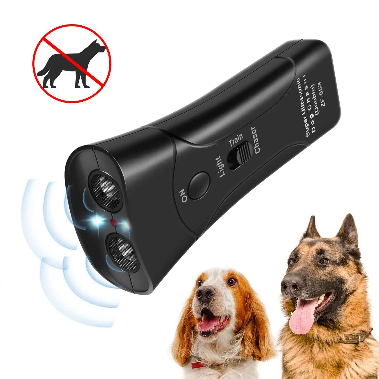 Repelente ultrasónico para perros, equipo de entrenamiento de disuasión de ladridos, antiladridos, linterna Led