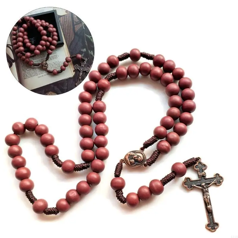 Jesus Prayer Beads Rosary Necklaces Pendant Catholic Religious Necklaces for Men Women Jewelry Gift Charm