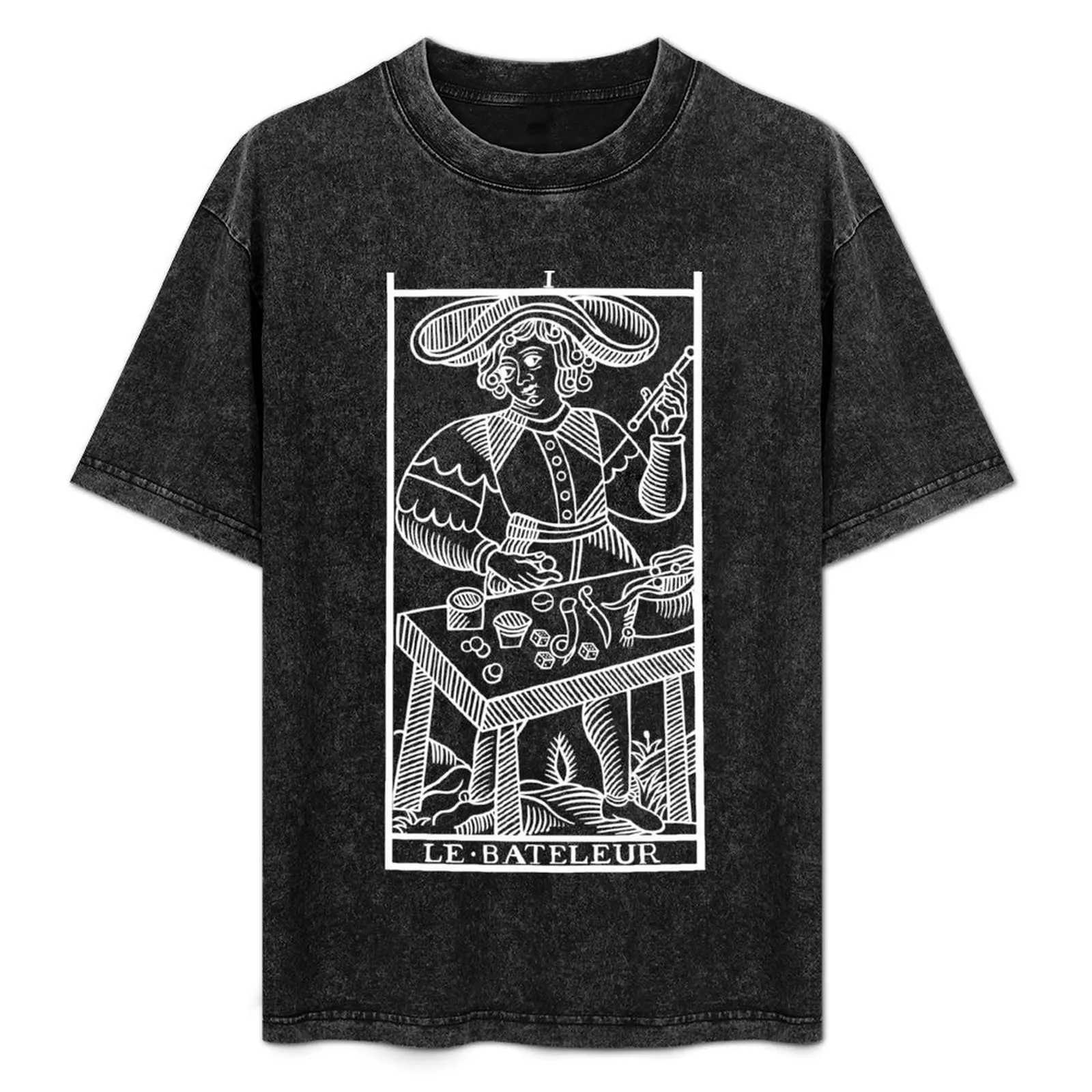 

Le Bateleur [Full Card Carving, White] T-Shirt Big and Tall Crew Neck Tee