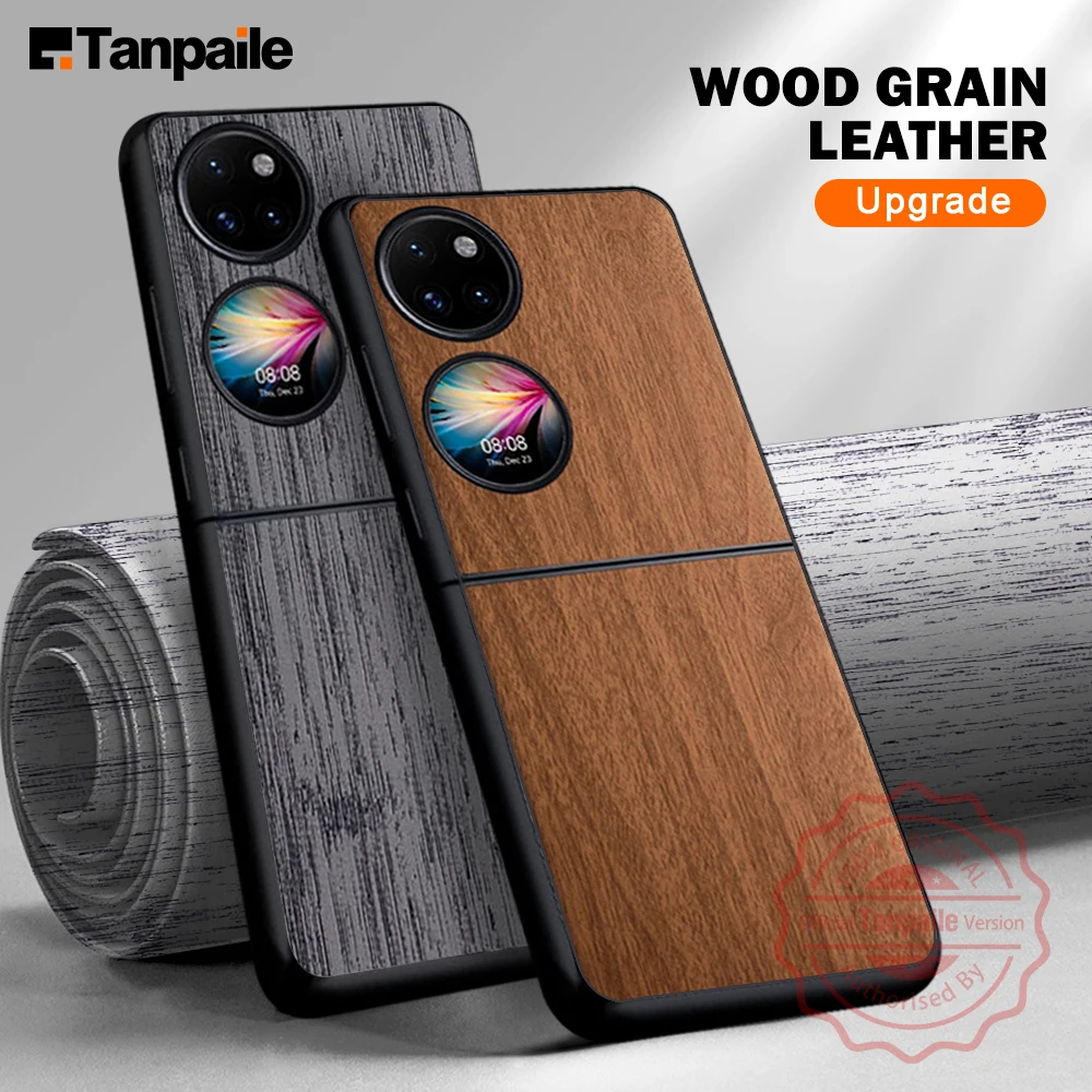 

Tanpaile Shockproof Bamboo Wood Walnut Leather Phone Case For Huawei P50 Pocket P50 Pro Honor X8 Luxury Back Cover Bumper Capa